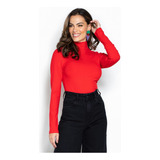 Blusa Canelada Gola Alta