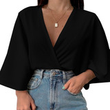 Blusa Canelada Social Manga