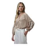 Blusa Carmim Bordada Caramelo