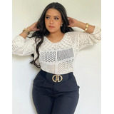 Blusa Casual Comfy Croche
