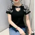 Blusa Casual Feminina Moda Chiffon Rose Black Linda Estilo