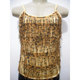 Blusa Cetim Com Franja