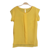 Blusa Chiffom Amarela Camiseta