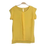 Blusa Chiffom Amarela Camiseta