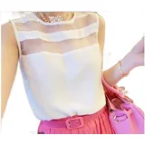 Blusa Chiffom Branca Com