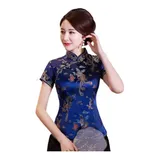 Blusa Chinesa Com Estampa