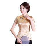 Blusa Chinesa Dourada Com
