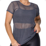 Blusa Chumbo Tela Arrastao