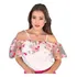 Blusa Ciganinha Com Tule Flores Bordado Tam P
