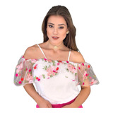 Blusa Ciganinha Com Tule