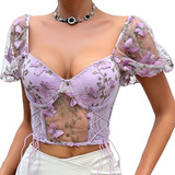 Blusa Com Manga Cropped