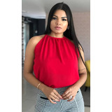 Blusa Crepe Decote Costas