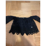 Blusa Crooped De Renda