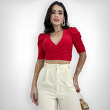 Blusa Cropped Blogueira Multiuso