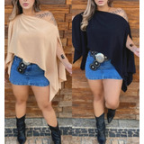Blusa Cropped Capa Assimetrica