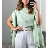 Blusa Cropped Capa Assimetrica