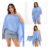 Blusa Cropped Capa Assimetrica