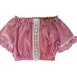 Blusa Cropped Ciganinha Listrada