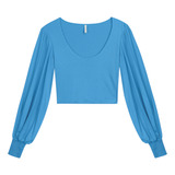 Blusa Cropped Com Manga