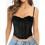 Blusa Cropped Corselet Renda