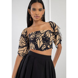 Blusa Cropped Corset Com