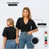 Blusa Cropped Decote V Manga Ampla Elegante Envio Rápido