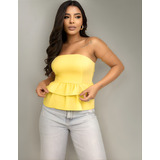 Blusa Cropped Elegante Crepe