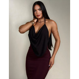 Blusa Cropped Feminina Alcinha