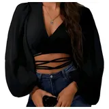 Blusa Cropped Feminina Crepe