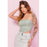 Blusa Cropped Feminina Holografica