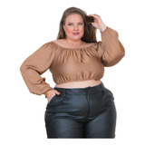 Blusa Cropped Feminina Manga