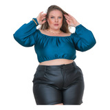 Blusa Cropped Feminina Manga
