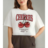 Blusa Cropped Feminino Cerejas