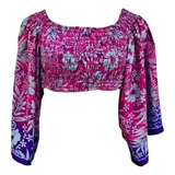 Blusa Cropped Lastex Indiano