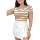 Blusa Cropped Listrado Feminino