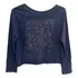 Blusa Cropped Manga Longa Azul Da Hering - Tam M