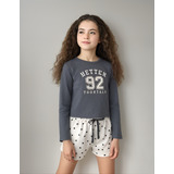 Blusa Cropped Menina Manga