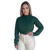 Blusa Cropped Ombro Caído Tricô (verde Militar)