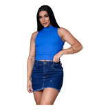 Blusa Cropped Regata Com
