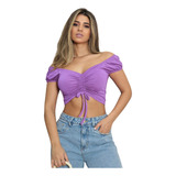 Blusa Cropped Suplex Feminino