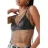 Blusa Cropped Telinha De Brilho Strass Moda Blogueira
