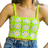 Blusa Cropped Top Croche