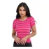 Blusa Cropped Trico Feminino Modal Manga Curta Listrada Moda