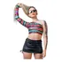 Blusa Cropped Um Ombro Só Manga Longa Arte Tribal Nativa