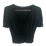 Blusa Cropped Verde Escuro