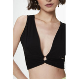 Blusa Curta Sensual Cavada