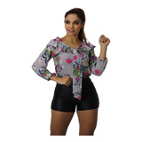 Blusa De Feminina Manga