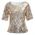 Blusa De Festa De Coquetel Tops Shiny Com Lantejoulas
