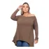 Blusa De Frio Feminina Plus Size Manga Comprida Barato Top