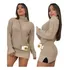 Blusa De Frio Gola Alta De Tricô Lã Minivest Fenda Lateral 